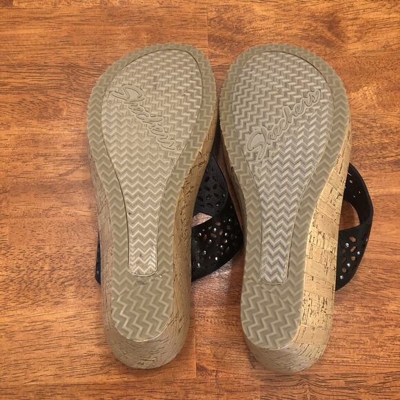 NEW Skechers Cali Beverlee - Pier Stroll Sandals Thongs Flip Flops Black Size 10 - Picture 8 of 11